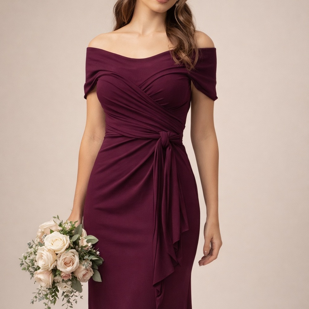 Donna Karan Infinity Convertible Wrap Dress Plum Multiway NWT Medium
